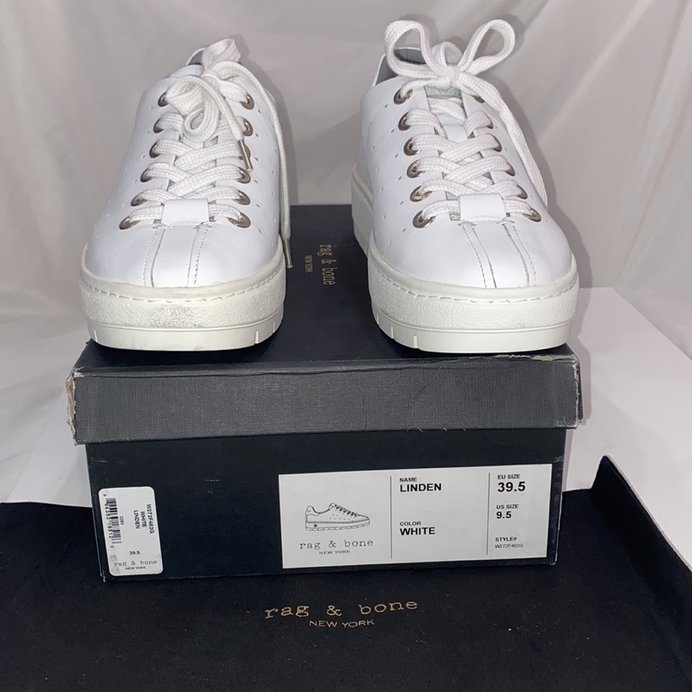 rag & bone Classic White Lace-Up Sneakers - Picture 11 of 15
